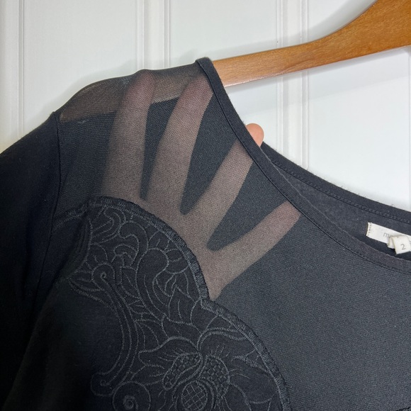 Maurices Women's Mesh Yoke Top Black Size  2X - Picture 7 of 11